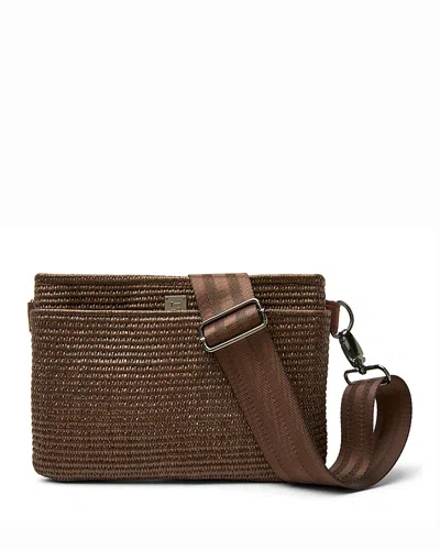 Think Royln Bum Bag 2.0 Raffia Crossbody In Brown