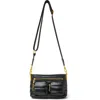 Think Royln Double Trouble Crossbody Bag In Pearl Black With Gold