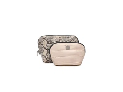 Think Royln Duo Stash Cosmetic Case Leopard/black: One Size In Neutral