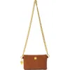 Think Royln Fame Croc Embossed Leather Crossbody Bag In Brown