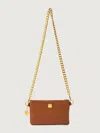 Think Royln Fame Croc Embossed Leather Crossbody Bag In Nude