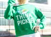 Think Royln Flash Sweatshirt In Vlasic Pickle Green In Multi