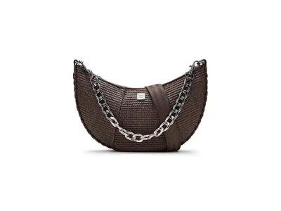 Think Royln Flirt Cross Body Handbags Espresso Raffia: One Size In Brown