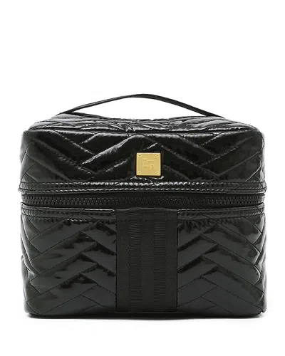 Think Royln Glamour Girl Medium Quilted Cosmetic Case In Black