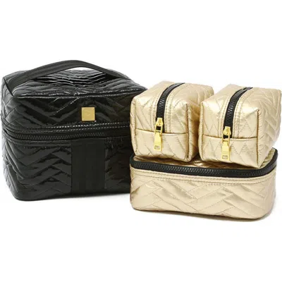 Think Royln Glamour Girl Moto Q 4-piece Faux Leather Set In Black