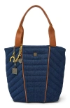 Think Royln High Note Denim Tote In Blue