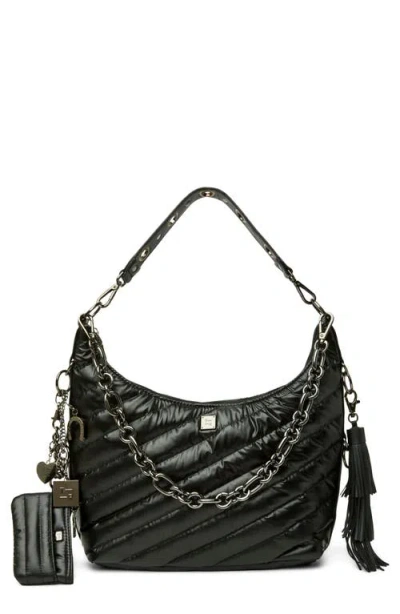 Think Royln Icon Quilted Hobo Bag In Black