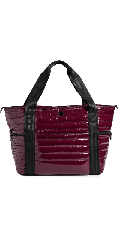 Think Royln Jet Set Wingman Tote Glossy Deep Burgundy