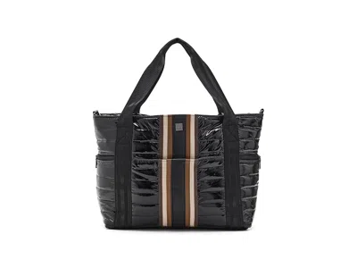 Think Royln Jetset Wingman Cross Body Women's Handbags Black Patent 1, Chain/polyester