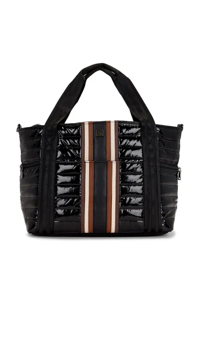 Think Royln Jetset Wingman Crossbody Bag In Black Patent Nylon