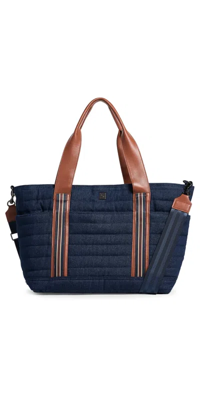 Think Royln Journey Maxi Tote Dark Denim & Mocha Luxe Trim