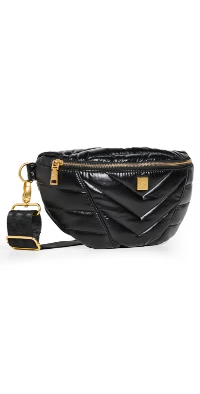 Think Royln Little Runaway Belt Bag Pearl Black/black/black Web In Brown