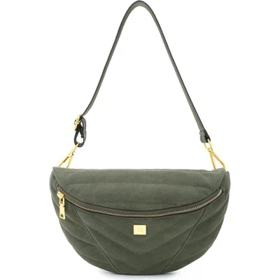 Think Royln Little Runaway Suede Belt Bag In Olive Branch Suede