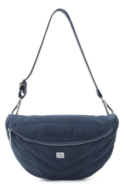 Think Royln Little Runaway Suede Leather Belt Bag In Indigo Suede