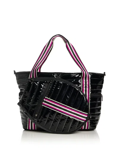 Think Royln Love Tennis Quilted Tote In Black