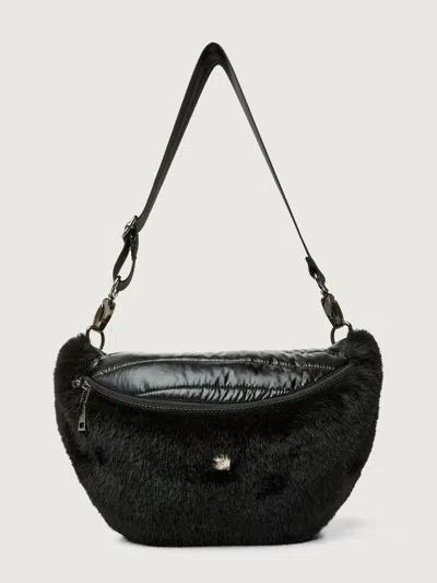 Think Royln Mood Swing In Pearl Black & Black Faux Fur