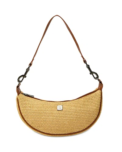 Think Royln Moonlighting Raffia Crossbody Bag In Dune Raffia