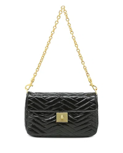 Think Royln Moto Small Quilted Shoulder Bag In Black