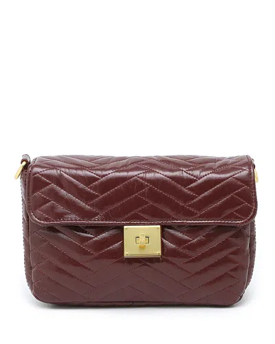 Think Royln Moto Small Quilted Shoulder Bag In Burgundy