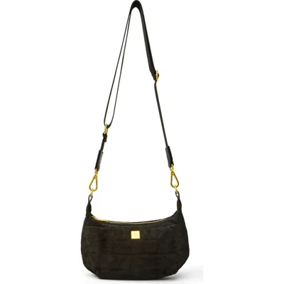 Think Royln Quilted Mini Moon Crossbody Bag In Black