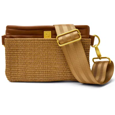 Think Royln Raffia Convertible Belt Bag