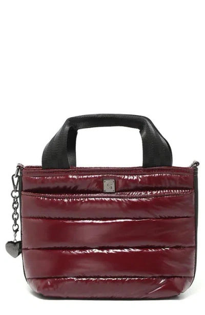 Think Royln Rebel Quilted Tote In Glossy Deep Burgundy