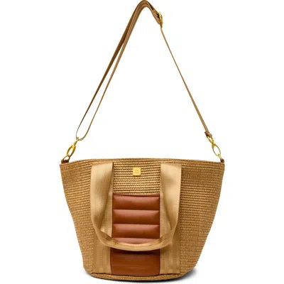 Think Royln Riviera Raffia Bucket Tote In Brown