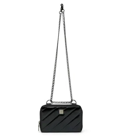 Think Royln Starlet Wallet Crossbody Bag In Luxe Crackle Black In Multi