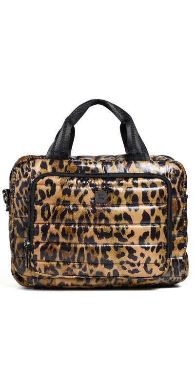 Think Royln Stowaway Hanging Toiletry Kit Leopard In Brown