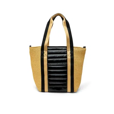 Think Royln Sunset Tote Bag In Dune Raffia/black