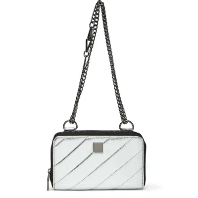 Think Royln The Starlet Wallet In Luxe Crackled Silver In Multi