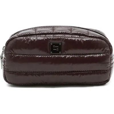 Think Royln Touch-up Carry All Essentials Pouch In Glossy Chocolate