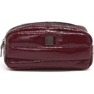 Think Royln Touch-up Carryall Essentials Pouch In Glossy Deep Burgundy