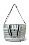 Think Royln Trailblazer Bag In Silver Liquid In Multi