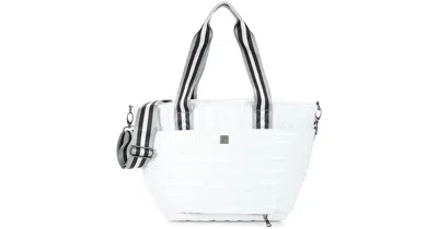 Think Royln Trailblazer Bag In White Patent In Multi