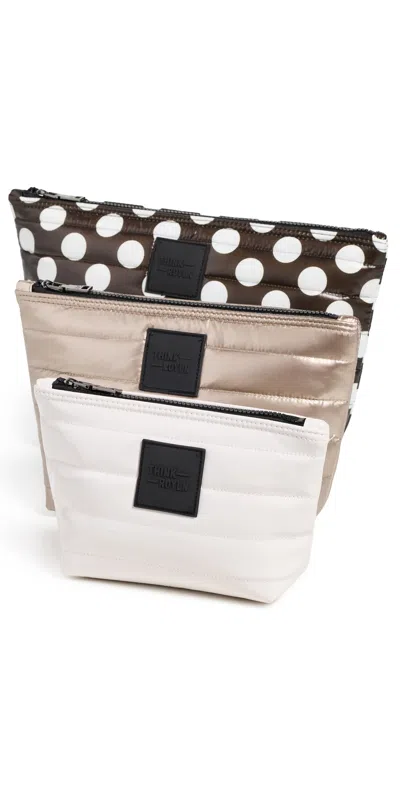 Think Royln Travel Bag Trio Chocolate Polka Dot