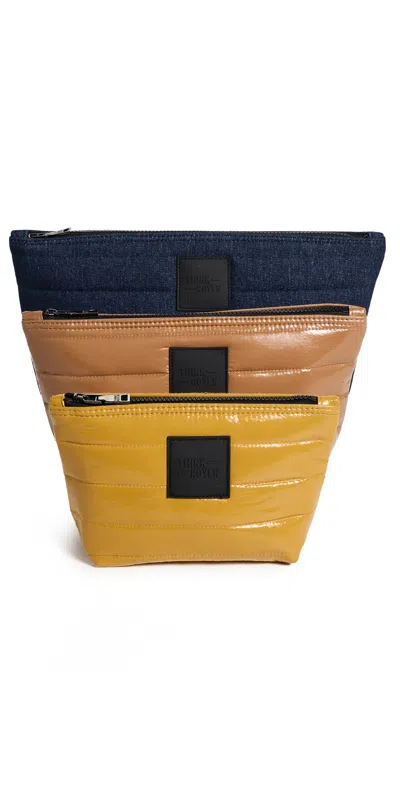 Think Royln Travel Bag Trio Dark Denim/glossy Nude