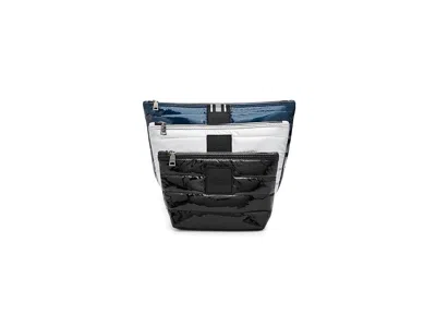 Think Royln Travel Trio Cosmetic Case Glossy Navy/silver/black Patent: One Size In Multi