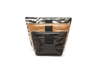Think Royln Travel Trio Cosmetic Case Zebra Multi: One Size In Brown