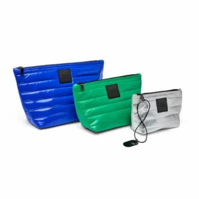 Think Royln Travel Trio Organizational Pouches In Cobalt