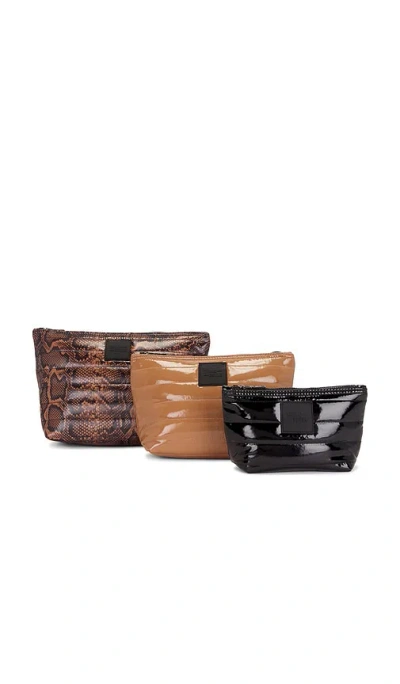 Think Royln Travel 파우치 In Neo Python  Glossy Cocoa & Black Patent