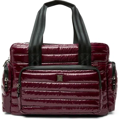 Think Royln Voyager Travel Bag In Glossy Deep Burgundy
