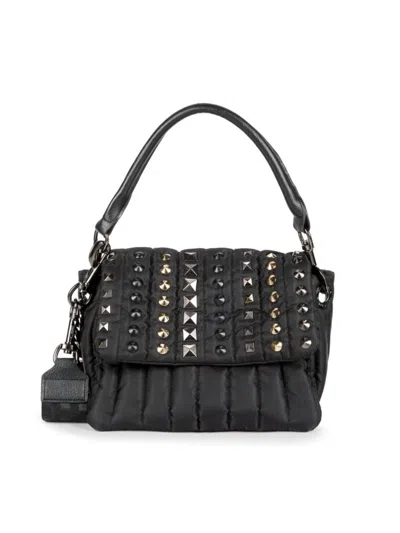 Think Royln Women's Bar Studded & Quilted Top Handle Bag In Black