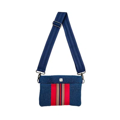 Think Royln Women's Coastal Escape 2.0 Bum Bag In Navy Raffia In Multi