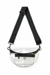 Think Royln Women's Convertible Stadium Bag In Black / Clear In White