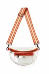 Think Royln Women's Convertible Stadium Bag In Clear / Burnt Orange In Multi