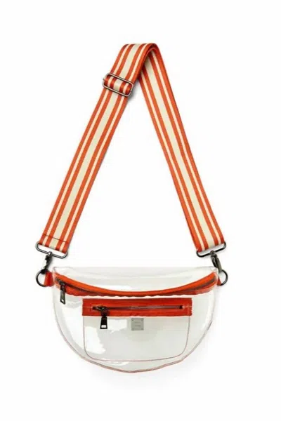Think Royln Women's Convertible Stadium Bag In Clear / Burnt Orange In Multi