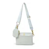 Think Royln Women's Downtown Crossbody Bag In White Rafia/white Patent In Multi