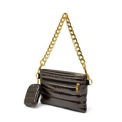 Think Royln Women Downtown Crossbody Handbag In Dark Mocha Patent