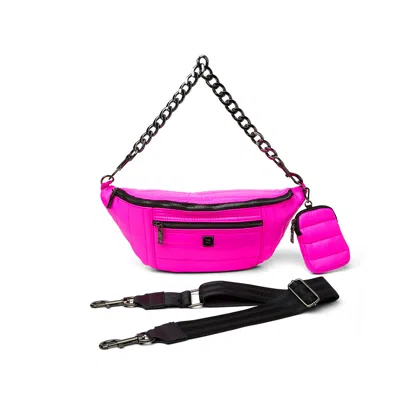 Think Royln Women's Pink / Purple Sister Sling Bag In Shiny Neon Pink